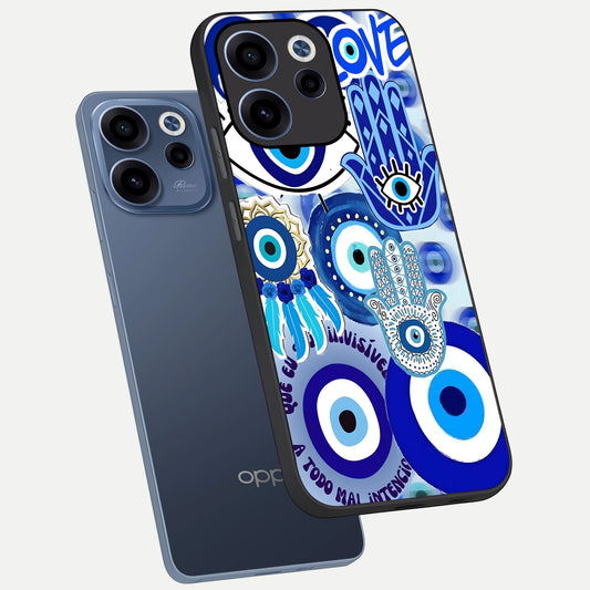  Evil Eyes Dream phone case For Oppo Reno 15c showing premium glass back cover with detailed artwork