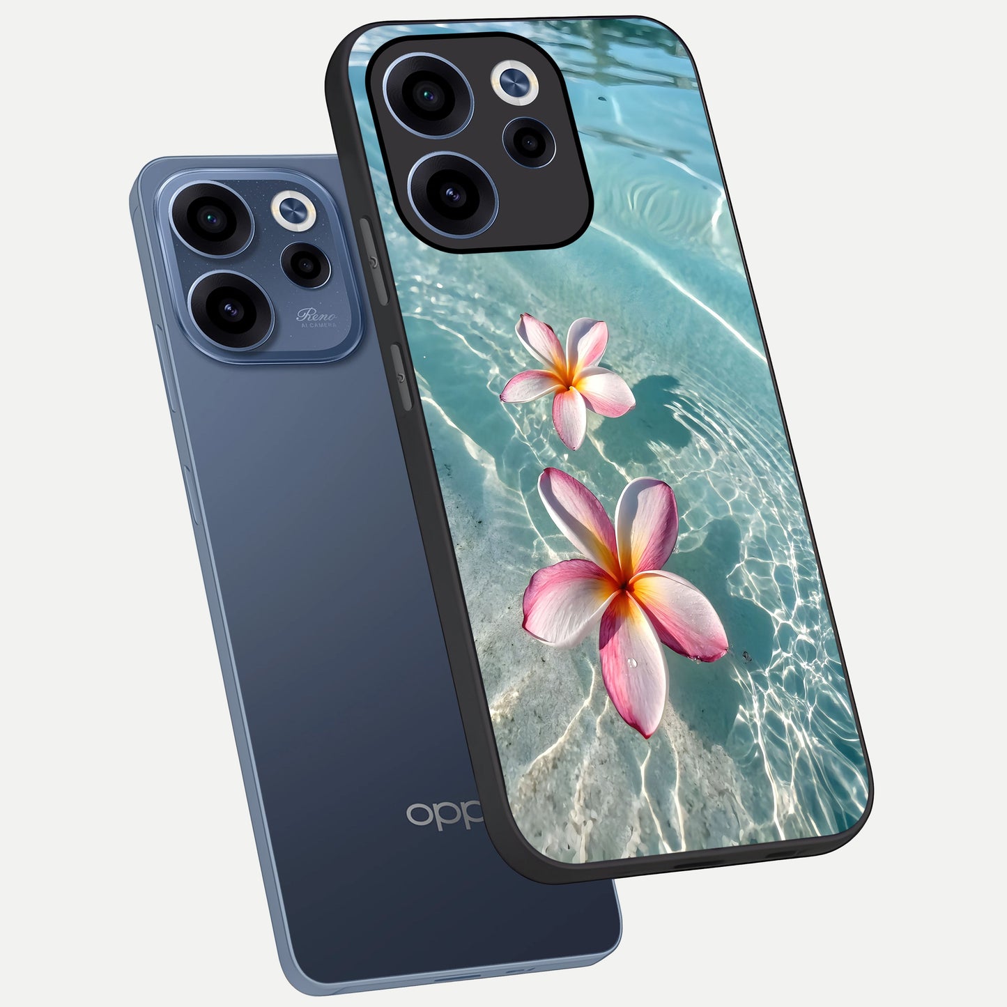  Floating Bloom Bliss phone case For Oppo Reno 15c showing premium glass back cover with detailed artwork
