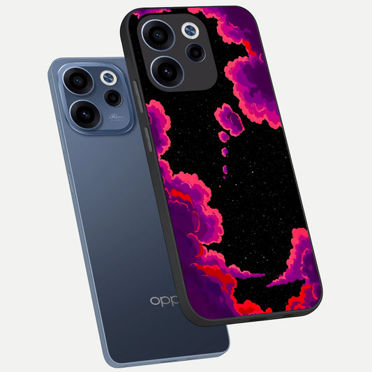  Galaxy Dream Frame phone case For Oppo Reno 15c showing premium glass back cover with detailed artwork