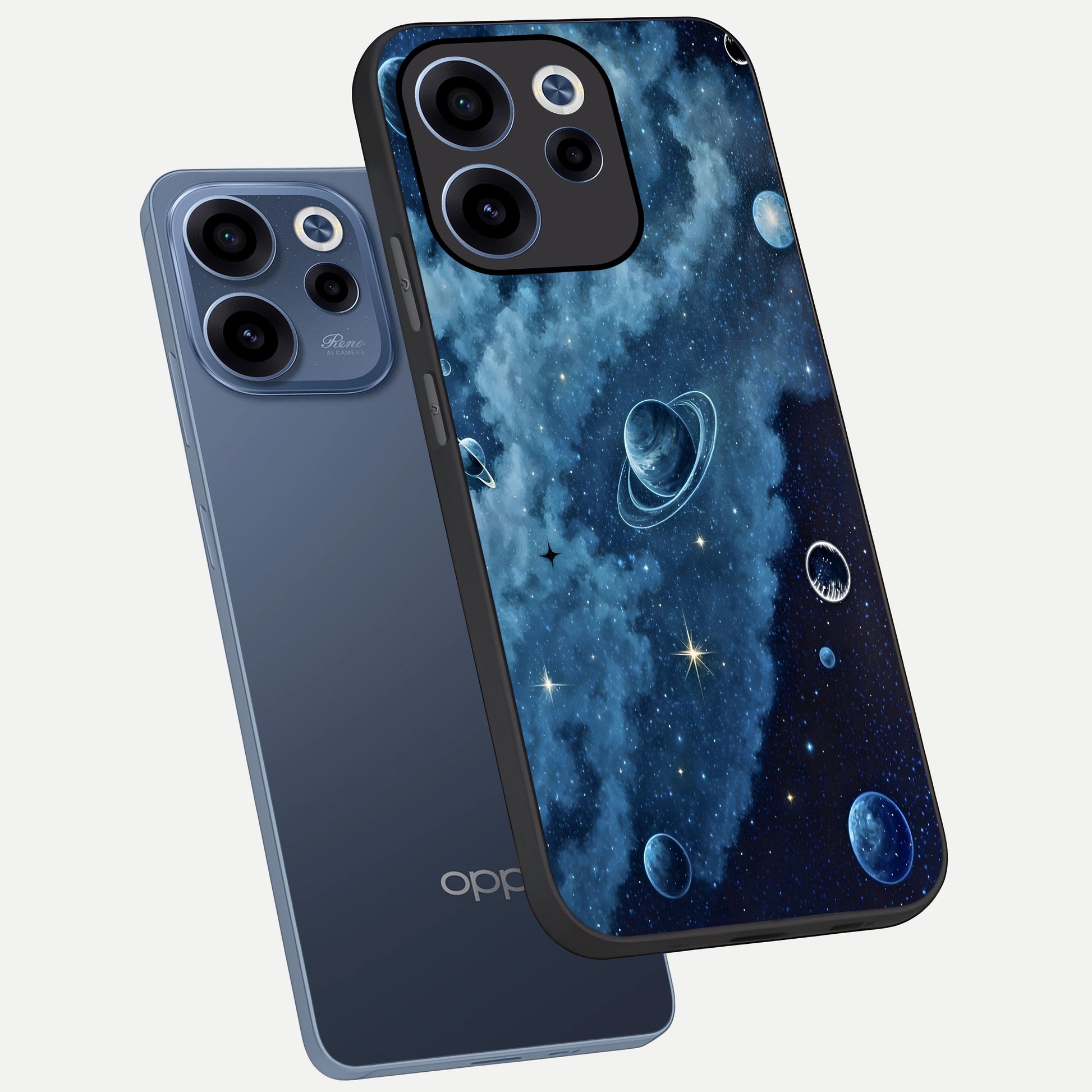  Galaxy Dream Space phone case For Oppo Reno 15c showing premium glass back cover with detailed artwork