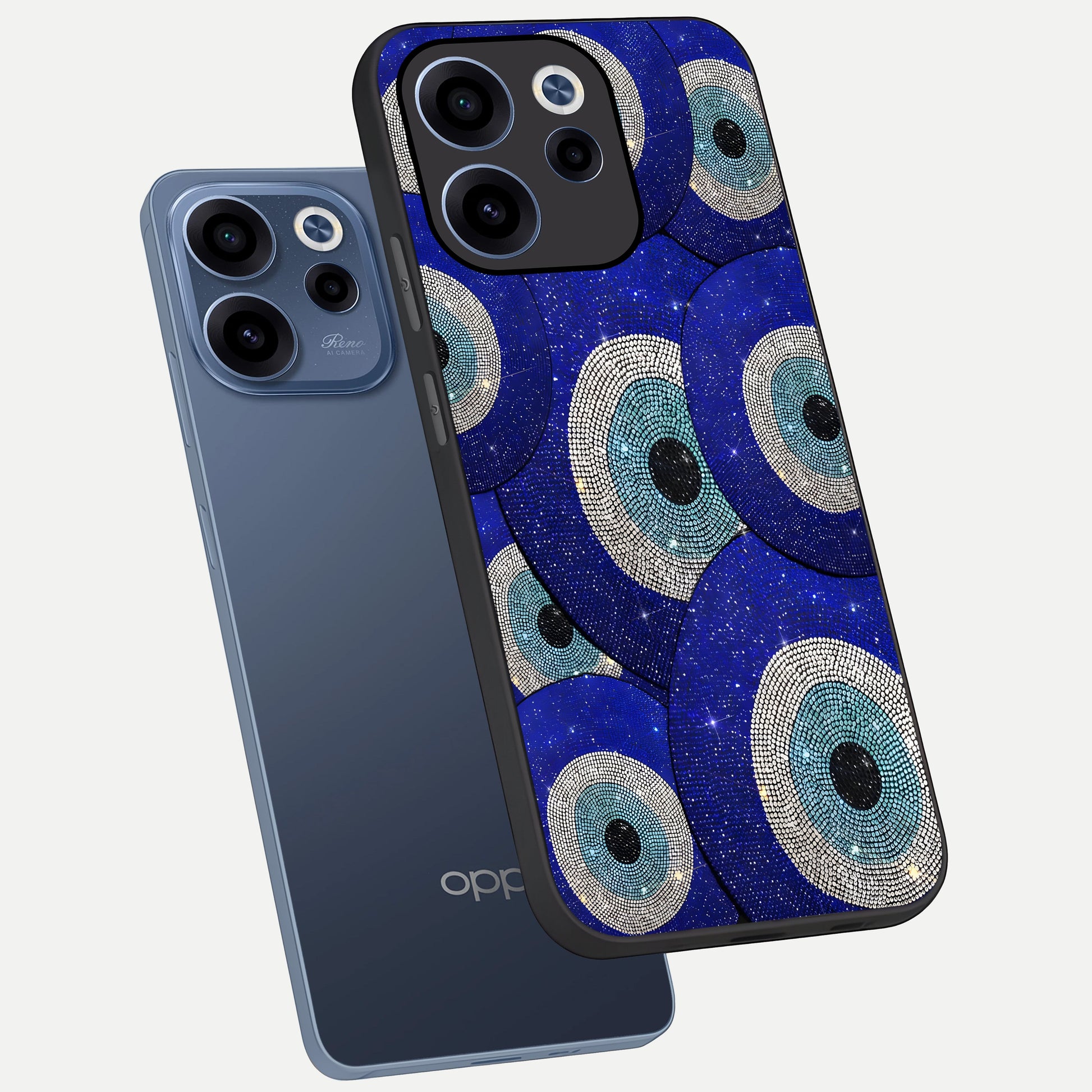  Galaxy Eye Flow phone case For Oppo Reno 15c showing premium glass back cover with detailed artwork