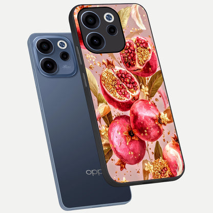  Golden Bloom Glow phone case For Oppo Reno 15c showing premium glass back cover with detailed artwork