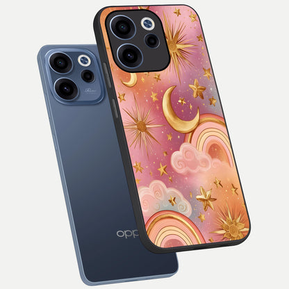  Golden Celestial Dreams phone case For Oppo Reno 15c showing premium glass back cover with detailed artwork