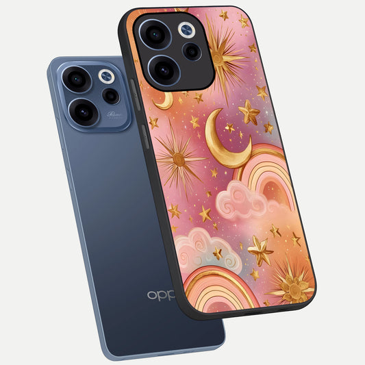  Golden Celestial Dreams phone case For Oppo Reno 15c showing premium glass back cover with detailed artwork