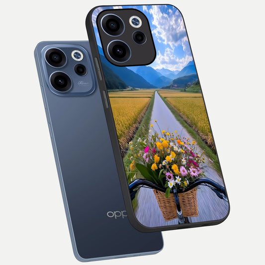  Golden Field Journey phone case For Oppo Reno 15c showing premium glass back cover with detailed artwork
