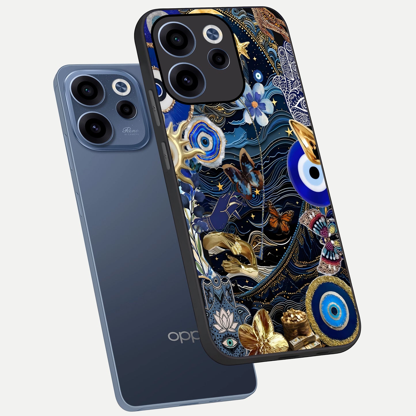  Golden Moon Magic phone case For Oppo Reno 15c showing premium glass back cover with detailed artwork