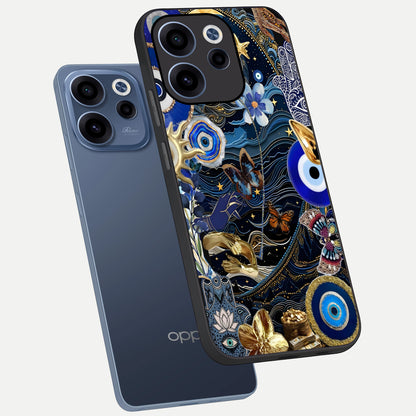  Golden Moon Magic phone case For Oppo Reno 15c showing premium glass back cover with detailed artwork