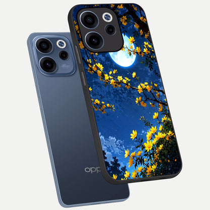  Golden Night Glow phone case For Oppo Reno 15c showing premium glass back cover with detailed artwork