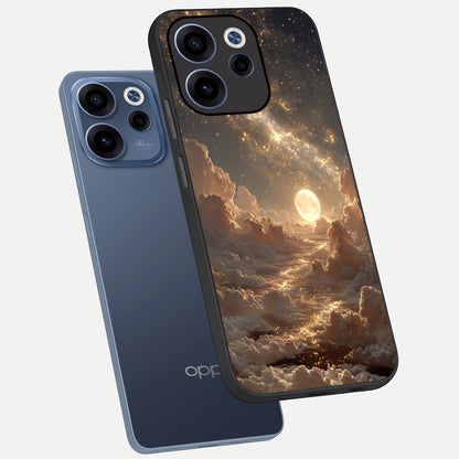  Golden Sky Dream phone case For Oppo Reno 15c showing premium glass back cover with detailed artwork