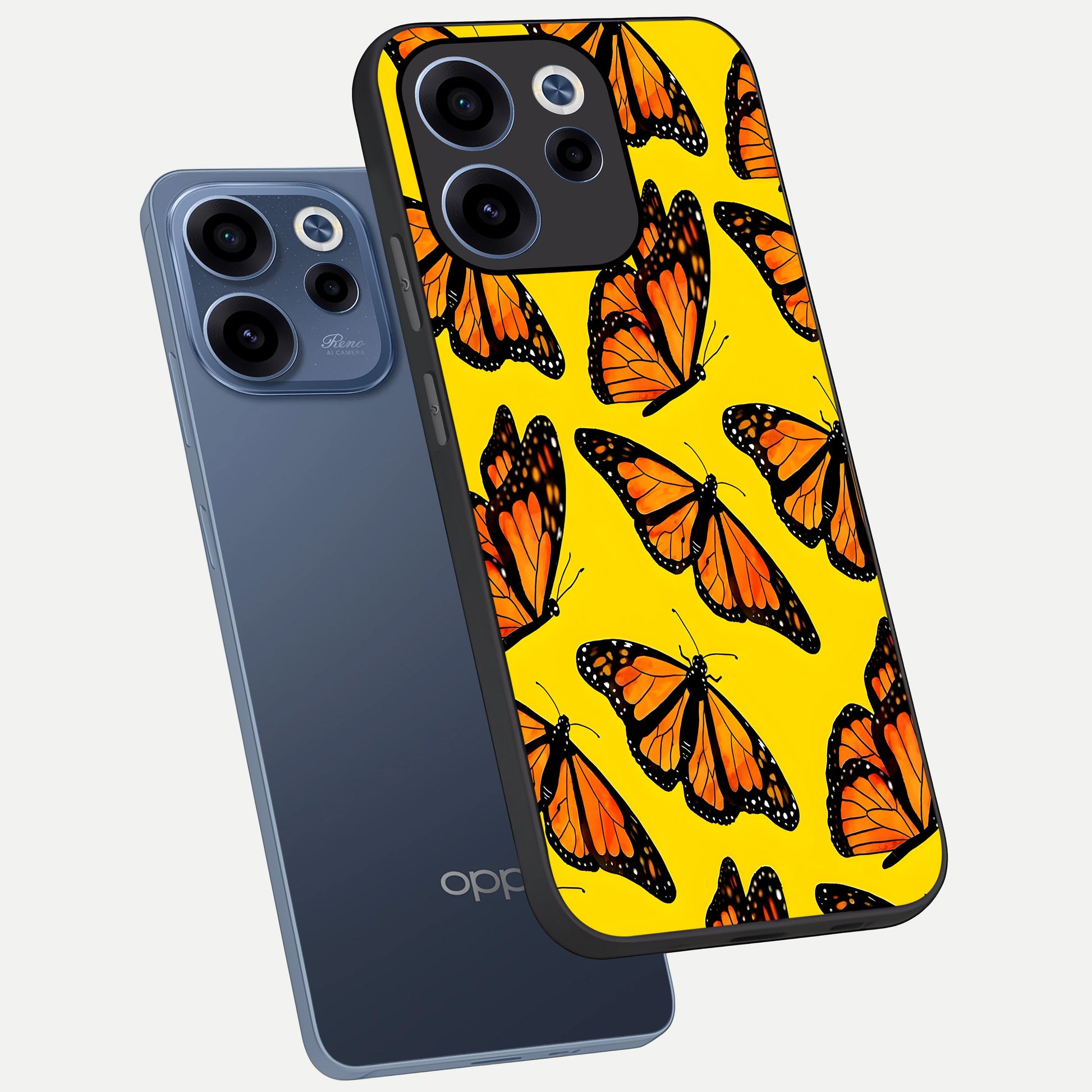  Golden Wing Flight phone case For Oppo Reno 15c showing premium glass back cover with detailed artwork