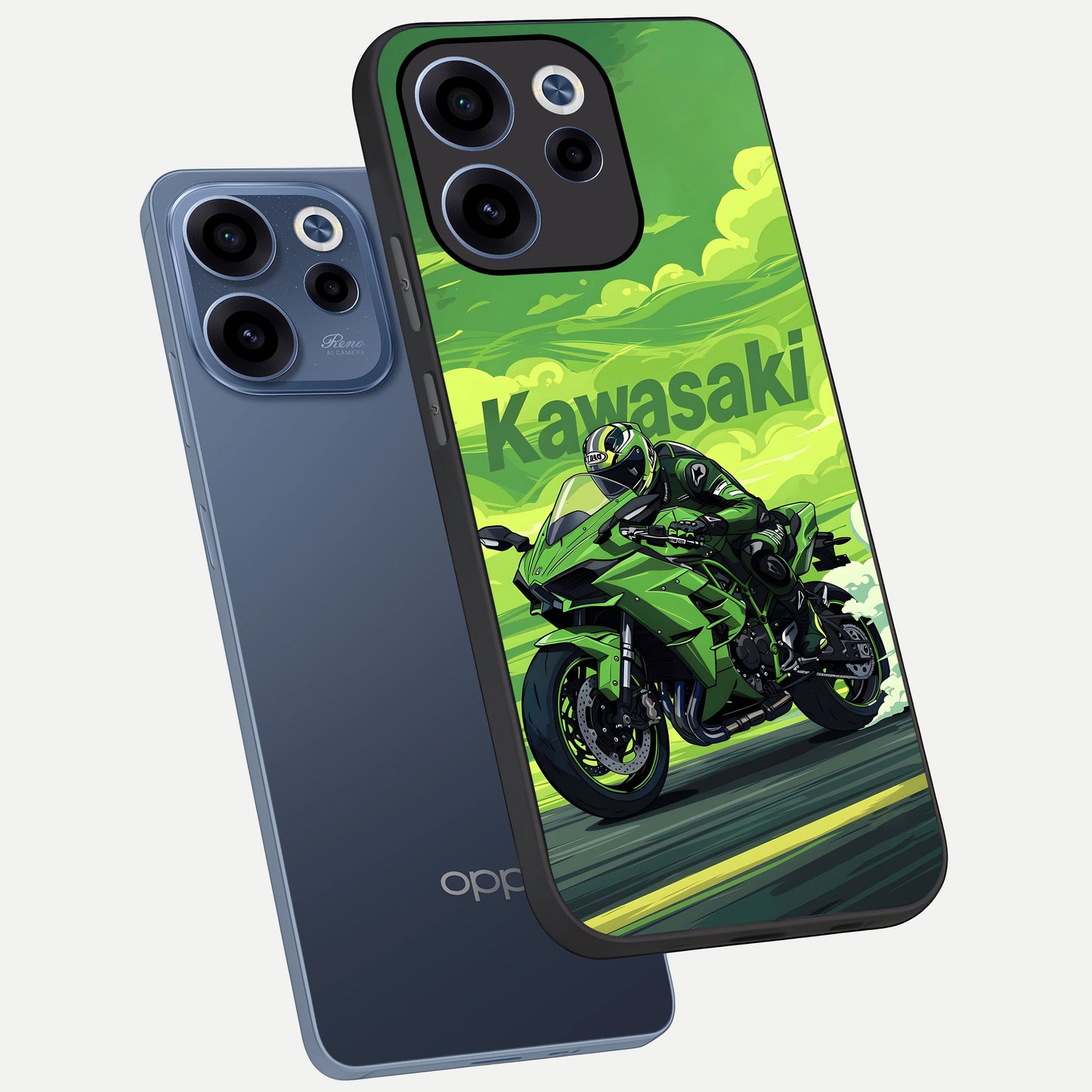  Greenery Sky phone case For Oppo Reno 15c showing premium glass back cover with detailed artwork