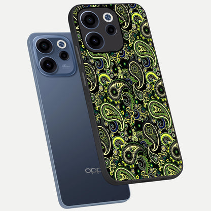  Green Lemon phone case For Oppo Reno 15c showing premium glass back cover with detailed artwork