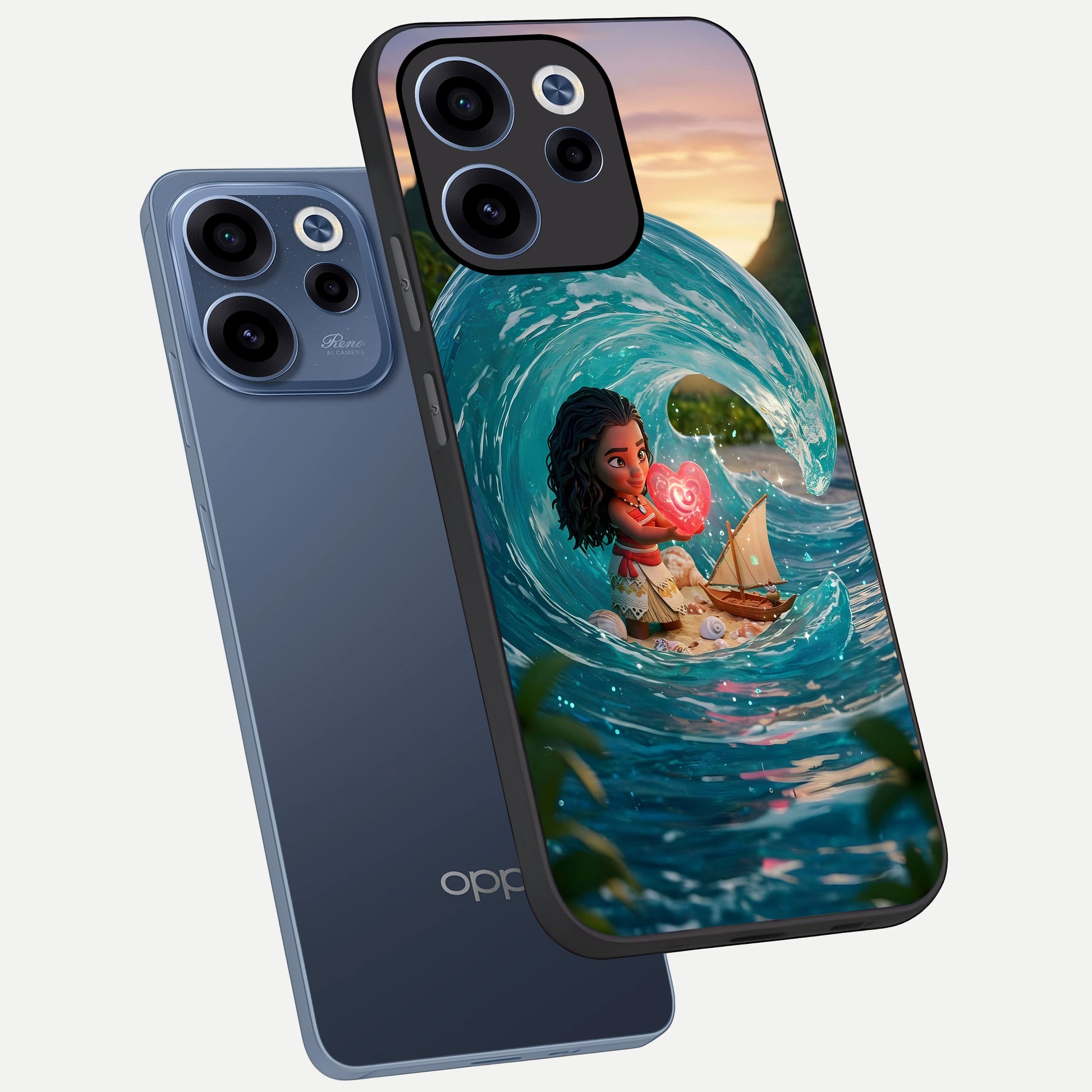  Heart of Ocean phone case For Oppo Reno 15c showing premium glass back cover with detailed artwork