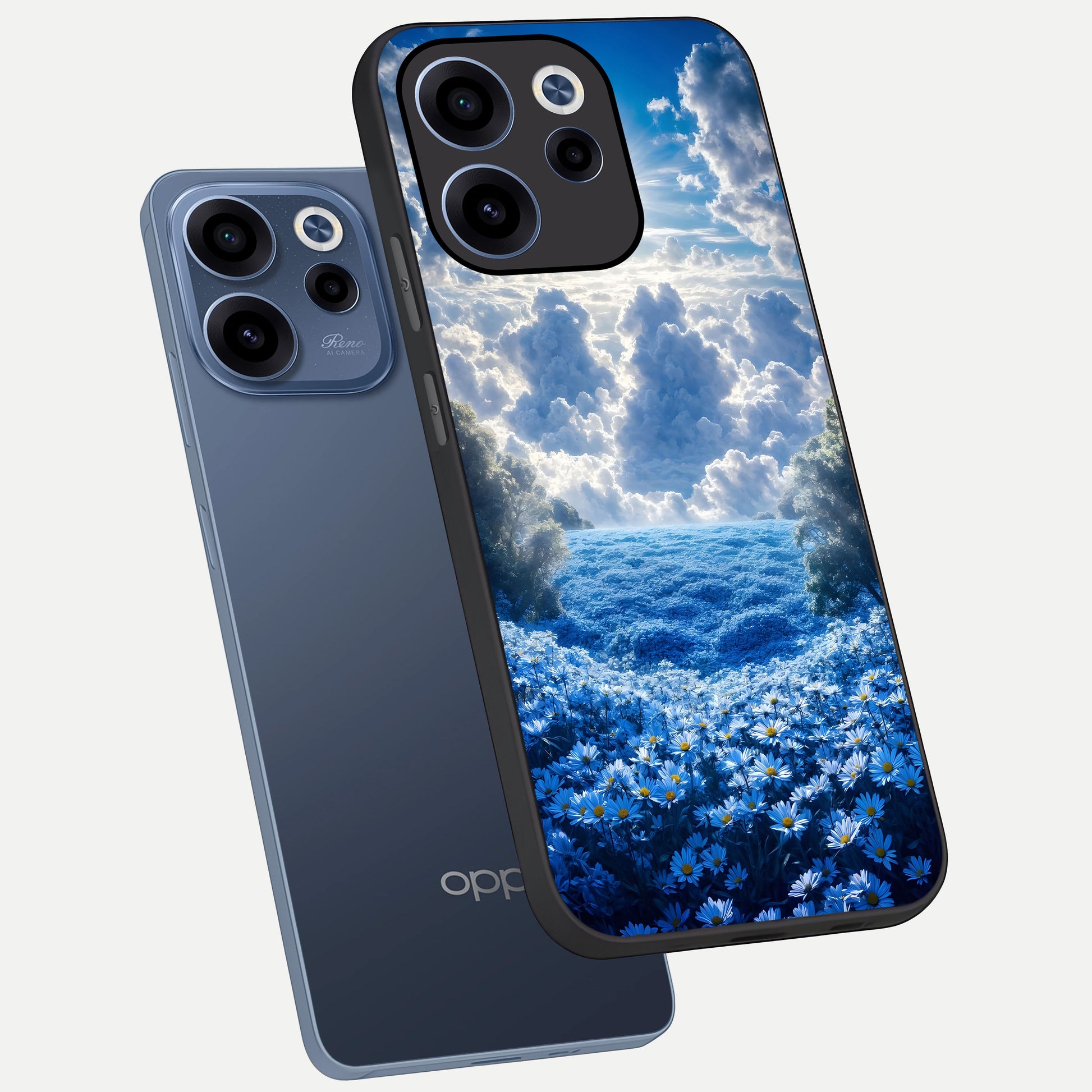  Heavenly Daisy Horizon phone case For Oppo Reno 15c showing premium glass back cover with detailed artwork