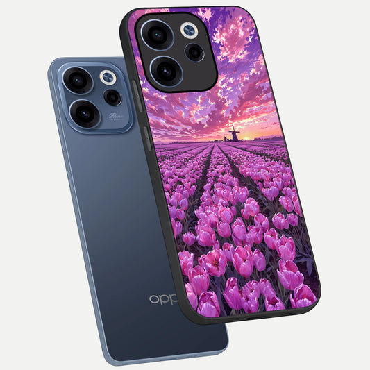  Lavender Dream Skies phone case For Oppo Reno 15c showing premium glass back cover with detailed artwork