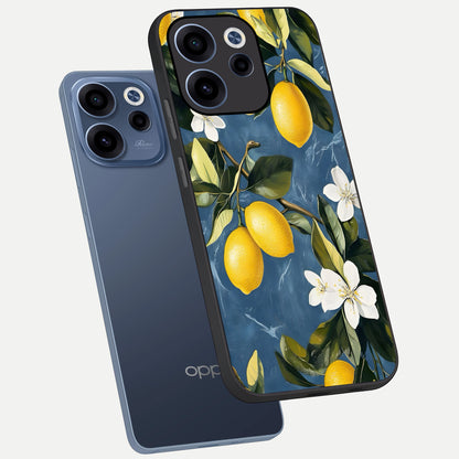  Lemon Dream Garden phone case For Oppo Reno 15c showing premium glass back cover with detailed artwork
