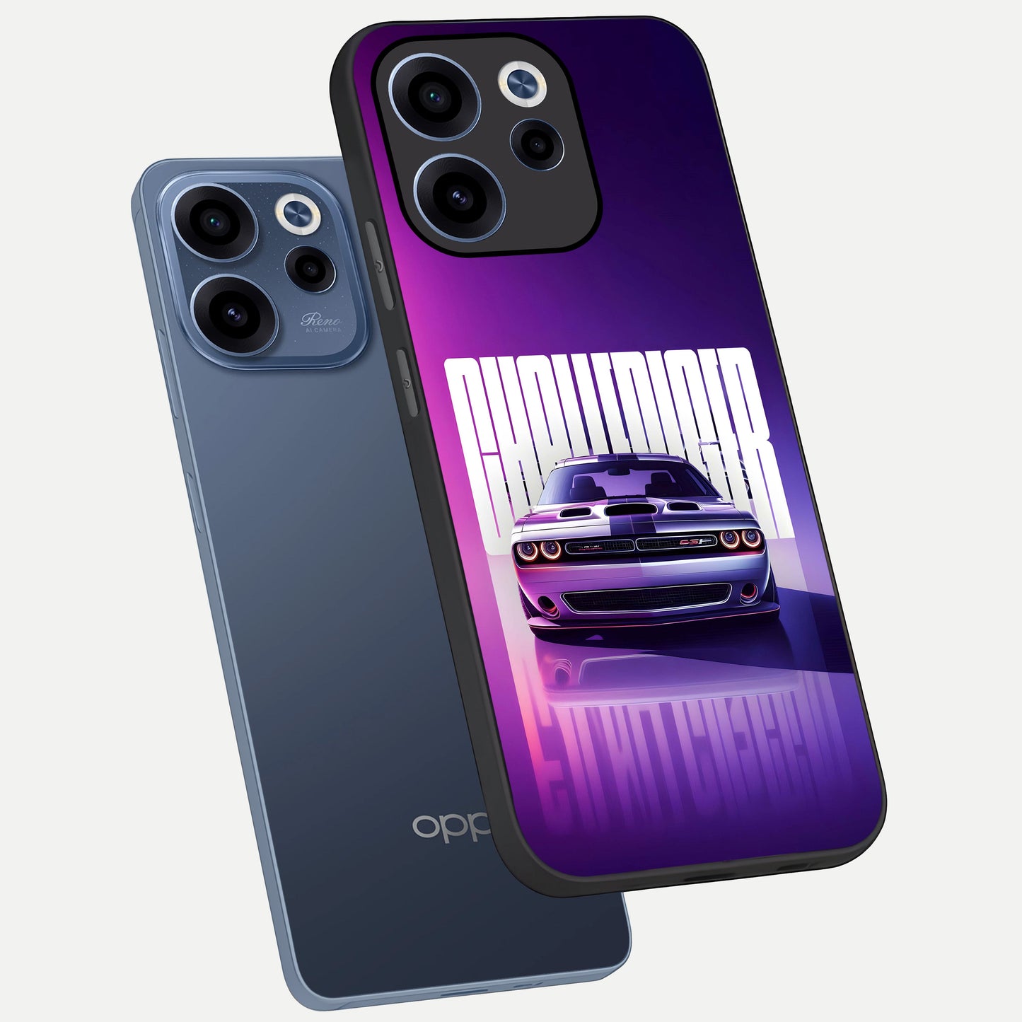  Midnight Muscle Ride phone case For Oppo Reno 15c showing premium glass back cover with detailed artwork