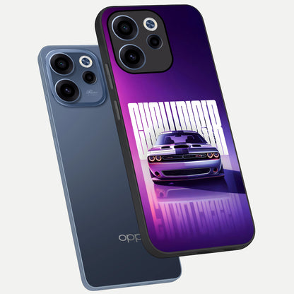  Midnight Muscle Ride phone case For Oppo Reno 15c showing premium glass back cover with detailed artwork