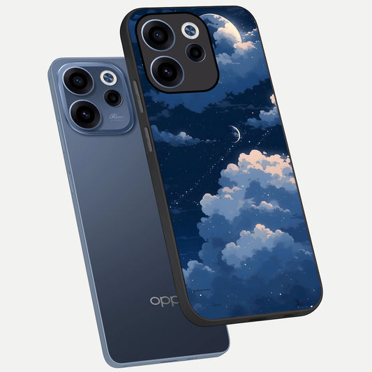  Moon Dream Haze phone case For Oppo Reno 15c showing premium glass back cover with detailed artwork