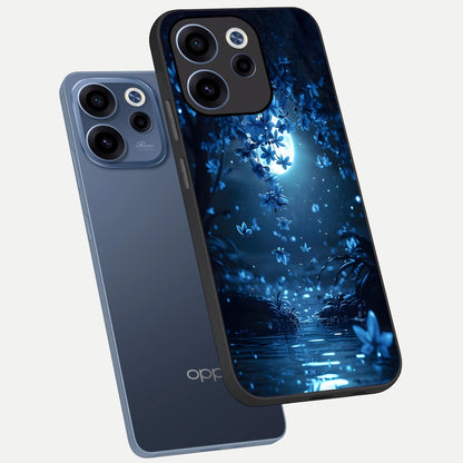  Moonlight Petal Dream phone case For Oppo Reno 15c showing premium glass back cover with detailed artwork