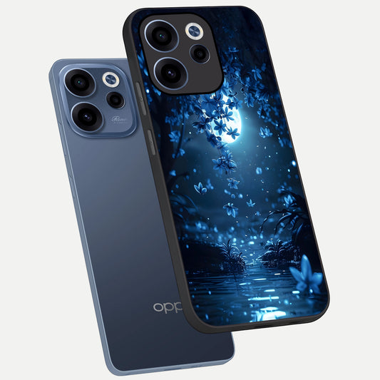  Moonlight Petal Dream phone case For Oppo Reno 15c showing premium glass back cover with detailed artwork