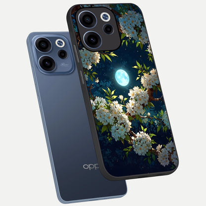  Moonlit Blossom Dream phone case For Oppo Reno 15c showing premium glass back cover with detailed artwork