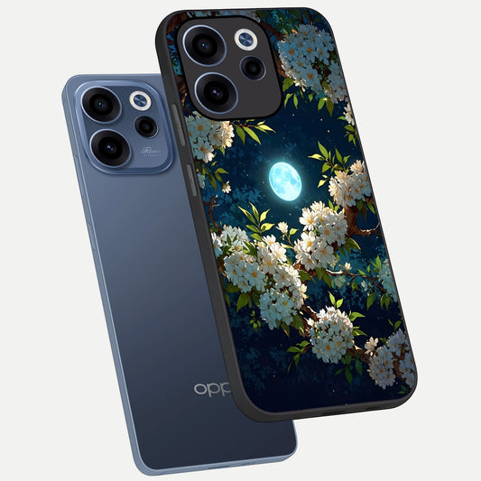  Moonlit Blossom Dream phone case For Oppo Reno 15c showing premium glass back cover with detailed artwork