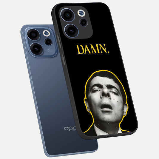  Mr Bean Damn phone case For Oppo Reno 15c showing premium glass back cover with detailed artwork
