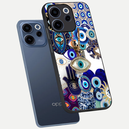  Mystic Charm Eye phone case For Oppo Reno 15c showing premium glass back cover with detailed artwork