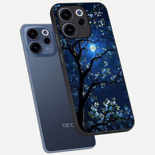  Mystic Floral Night phone case For Oppo Reno 15c showing premium glass back cover with detailed artwork