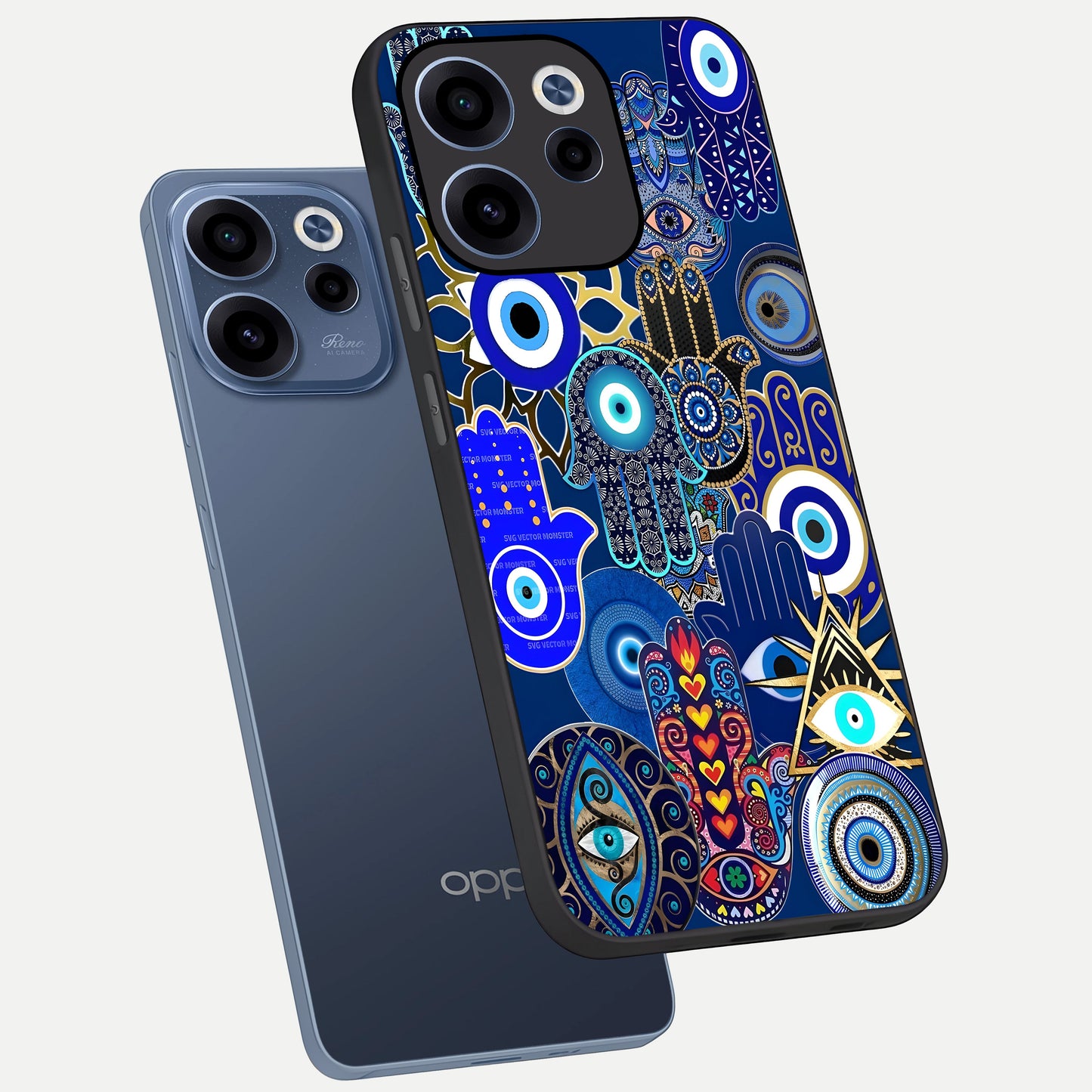  Mystic Palm Guard phone case For Oppo Reno 15c showing premium glass back cover with detailed artwork