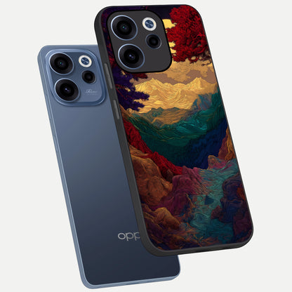  Mystic Valley Light phone case For Oppo Reno 15c showing premium glass back cover with detailed artwork