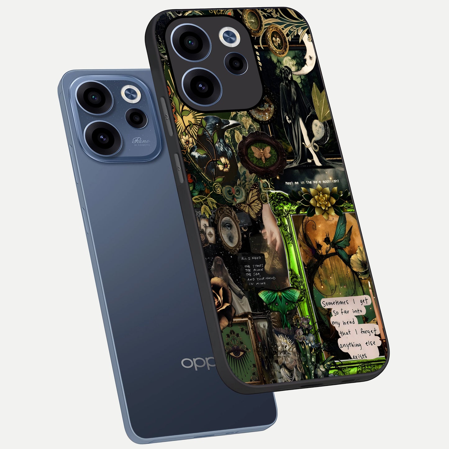  Mystic Woods Secret phone case For Oppo Reno 15c showing premium glass back cover with detailed artwork