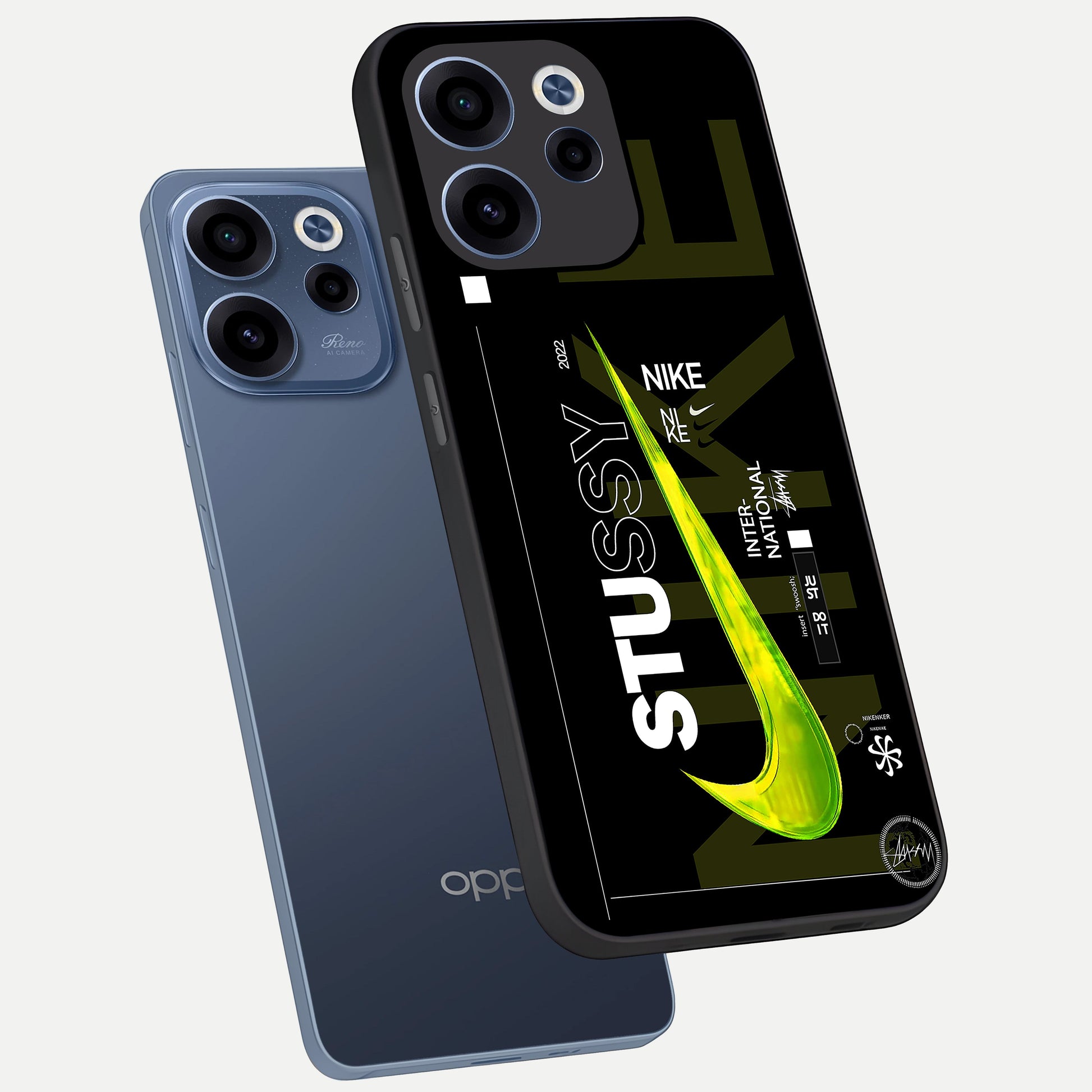  Neon Street Edition phone case For Oppo Reno 15c showing premium glass back cover with detailed artwork