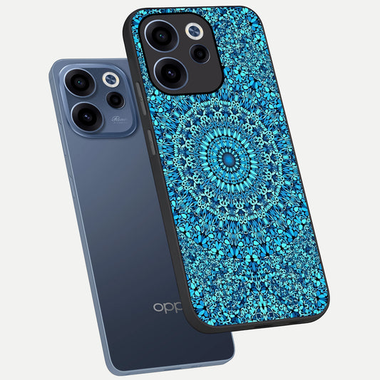  Ocean Bloom Mandala phone case For Oppo Reno 15c showing premium glass back cover with detailed artwork