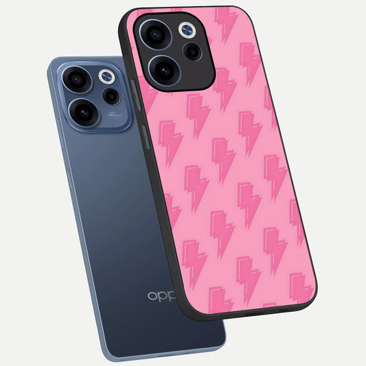  Pink Moo Magic phone case For Oppo Reno 15c showing premium glass back cover with detailed artwork