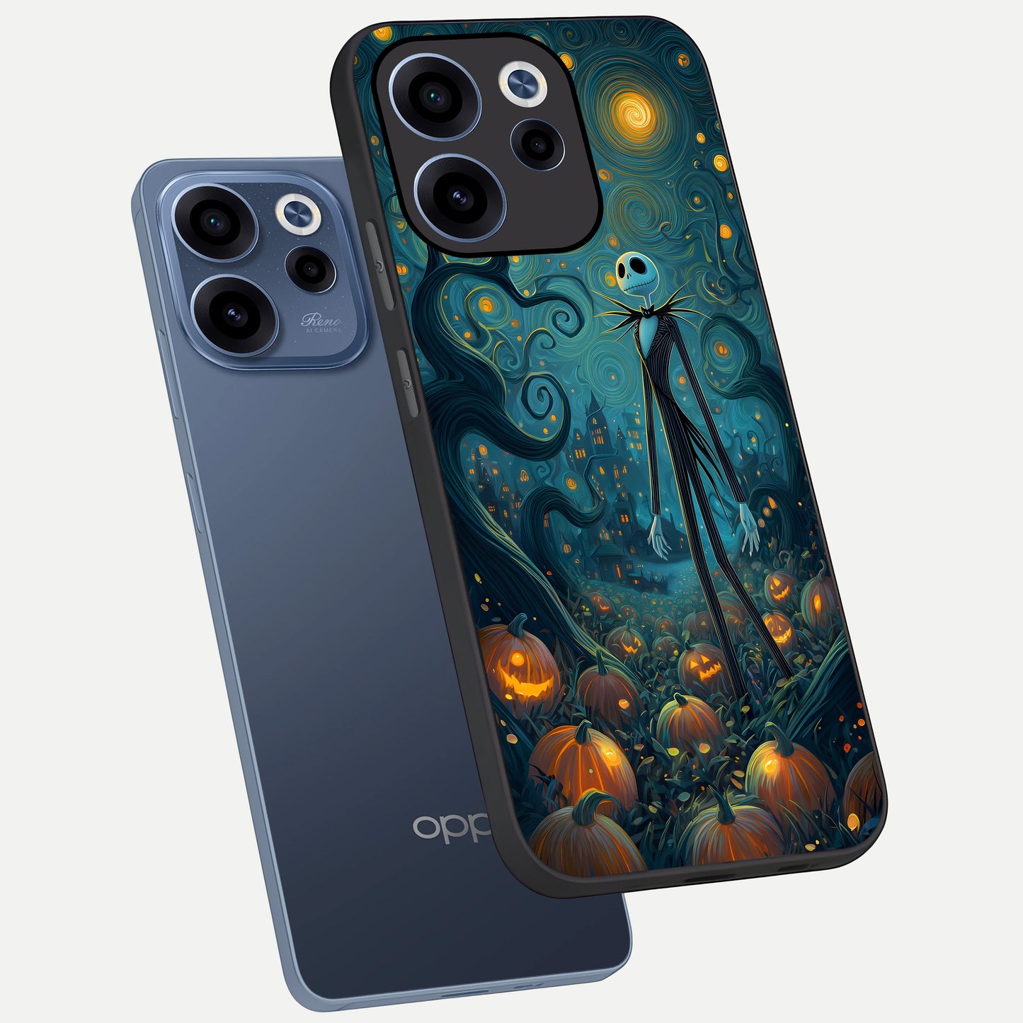  Pumpkin Moonlight Tale phone case For Oppo Reno 15c showing premium glass back cover with detailed artwork