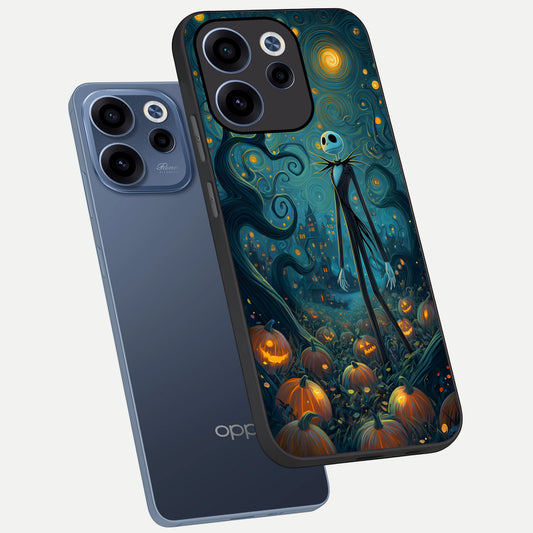  Pumpkin Moonlight Tale phone case For Oppo Reno 15c showing premium glass back cover with detailed artwork
