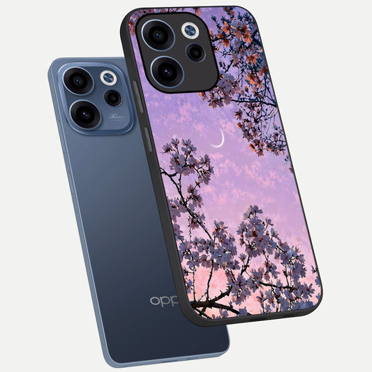  Purple Serenity Moon phone case For Oppo Reno 15c showing premium glass back cover with detailed artwork