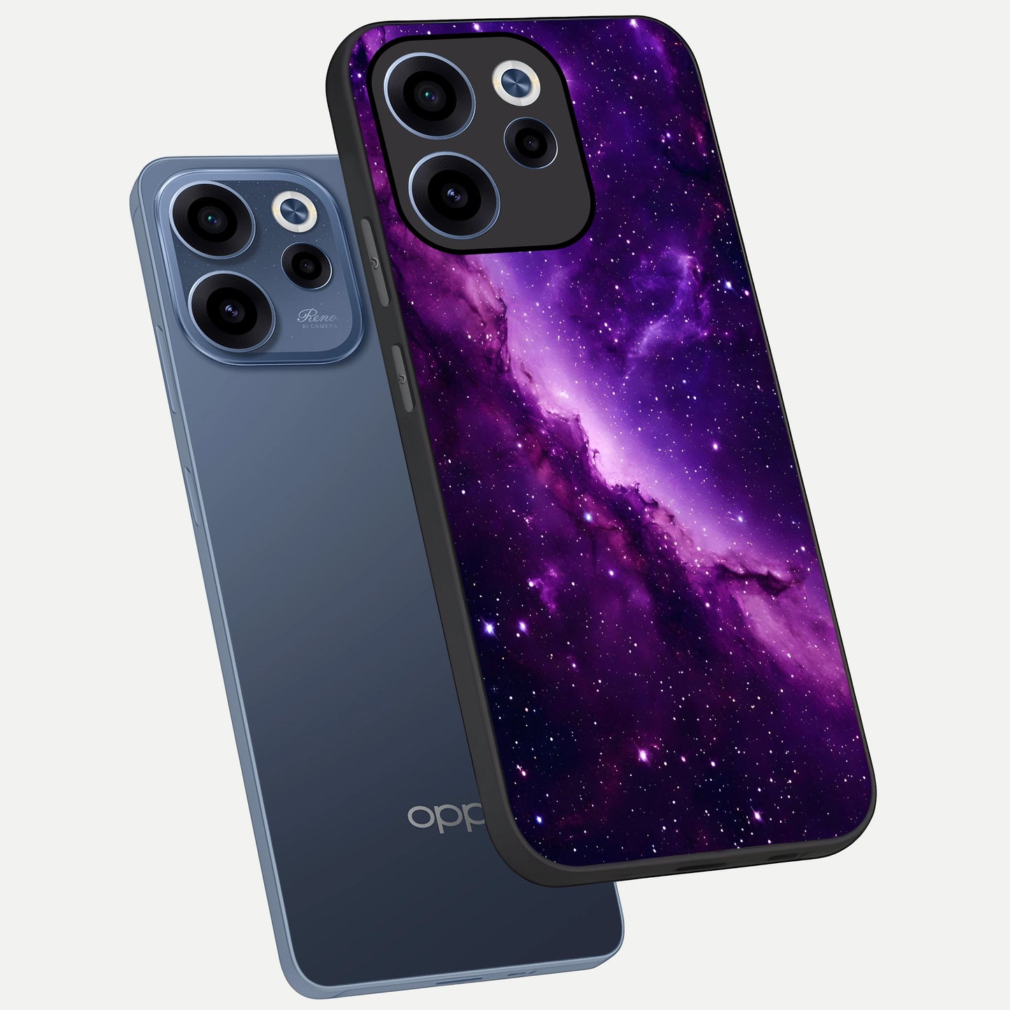  Purple Shade Sky phone case For Oppo Reno 15c showing premium glass back cover with detailed artwork