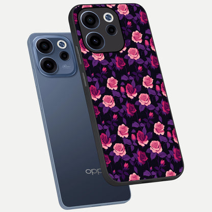  Rose Garden Twilight phone case For Oppo Reno 15c showing premium glass back cover with detailed artwork