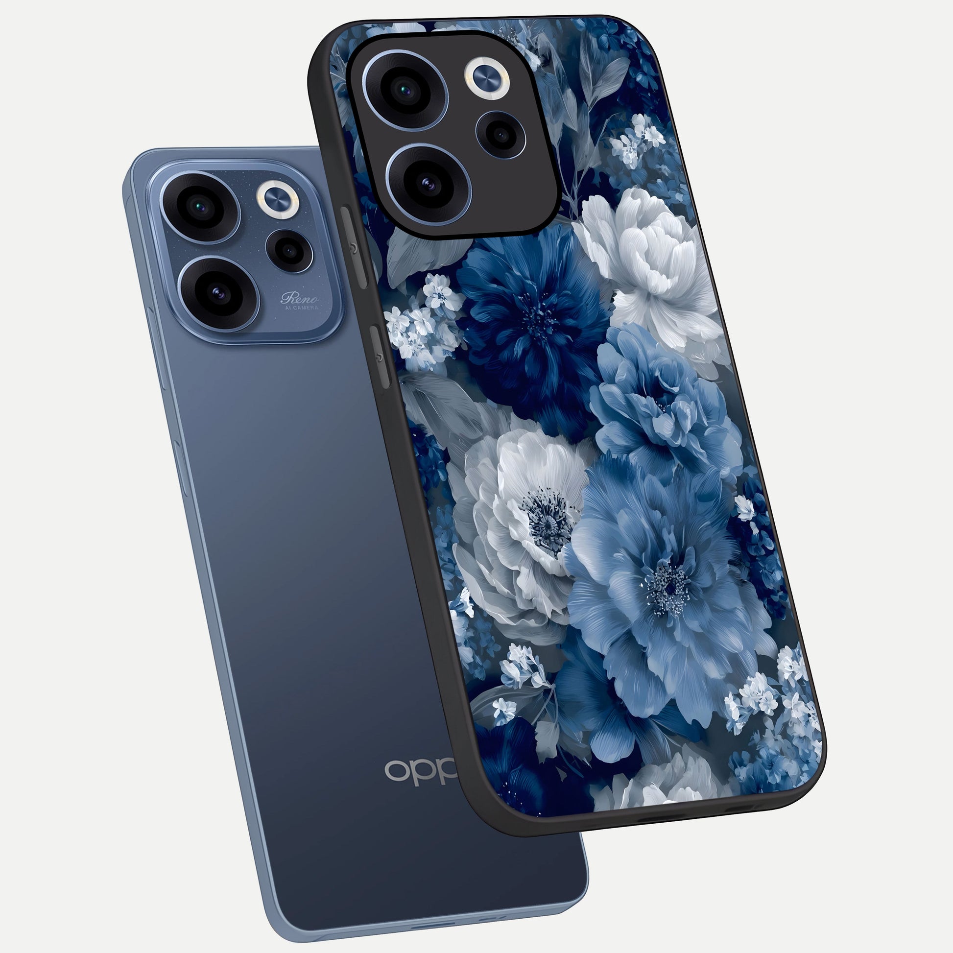  Royal Bloom Garden phone case For Oppo Reno 15c showing premium glass back cover with detailed artwork