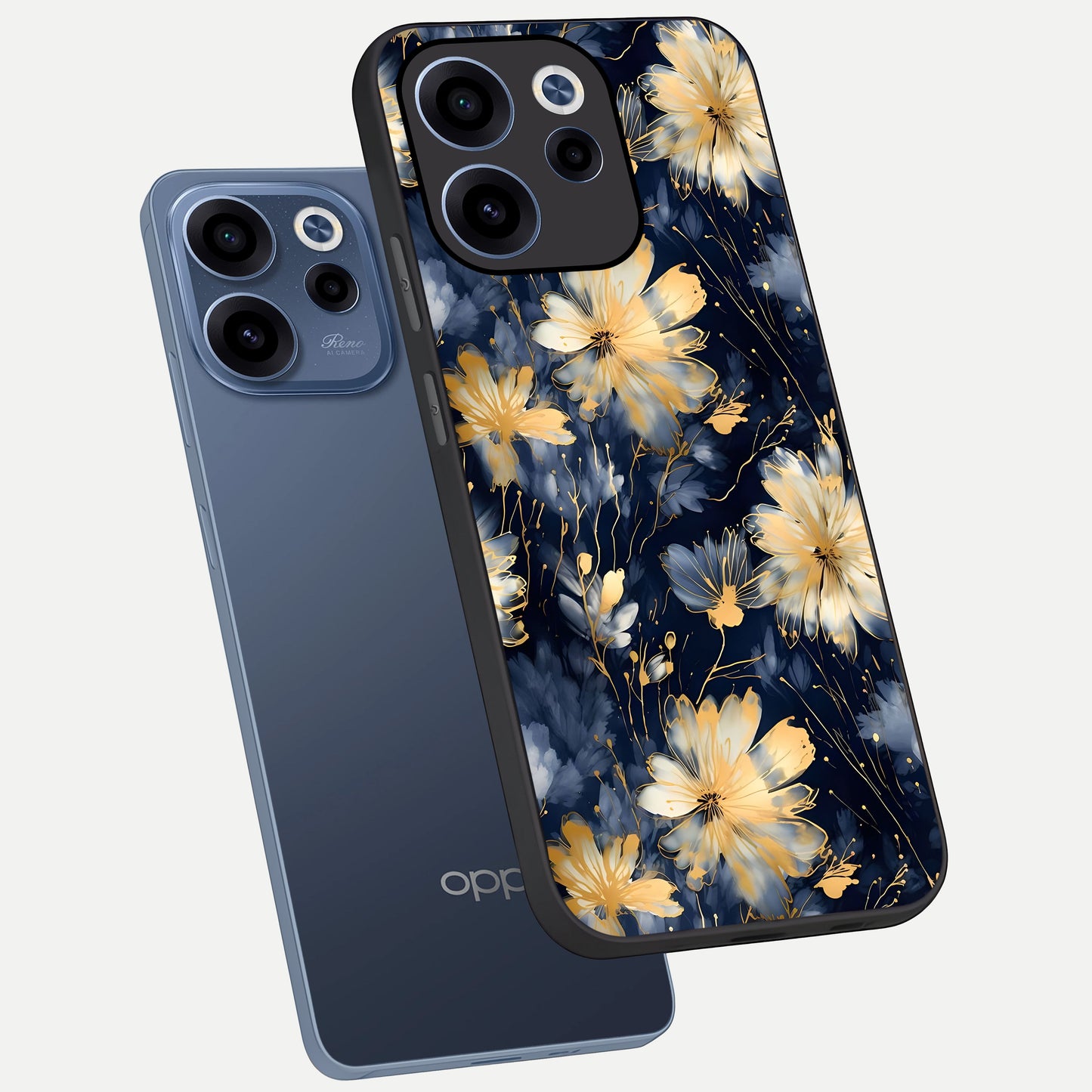  Royal Petal Dream phone case For Oppo Reno 15c showing premium glass back cover with detailed artwork