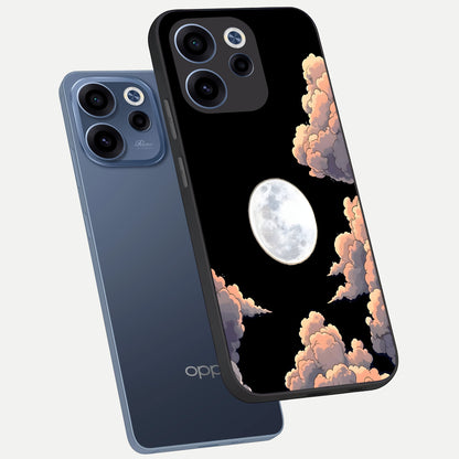  Shade Cloud Moon phone case For Oppo Reno 15c showing premium glass back cover with detailed artwork