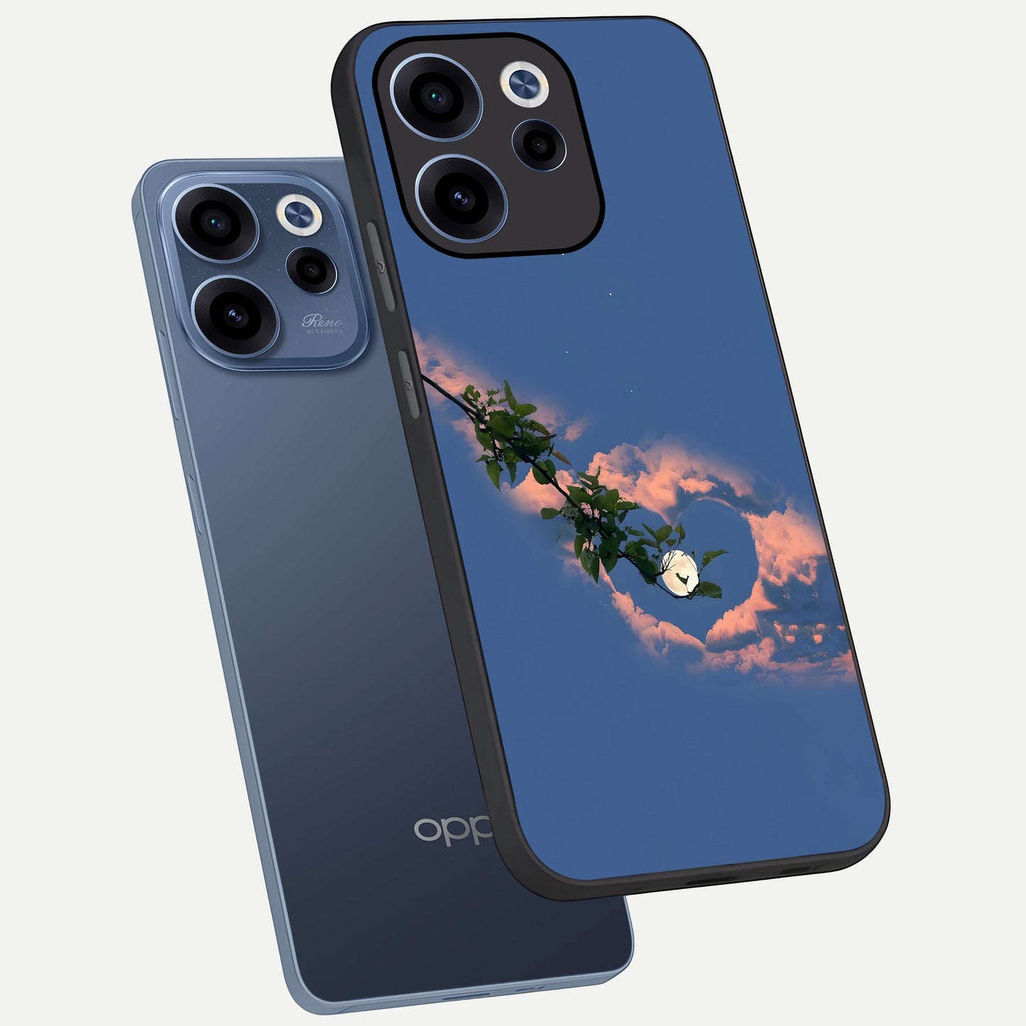  Sky Under Tree phone case For Oppo Reno 15c showing premium glass back cover with detailed artwork
