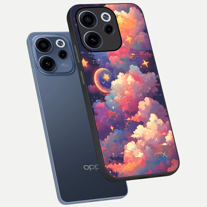  Starlit Dream Clouds phone case For Oppo Reno 15c showing premium glass back cover with detailed artwork