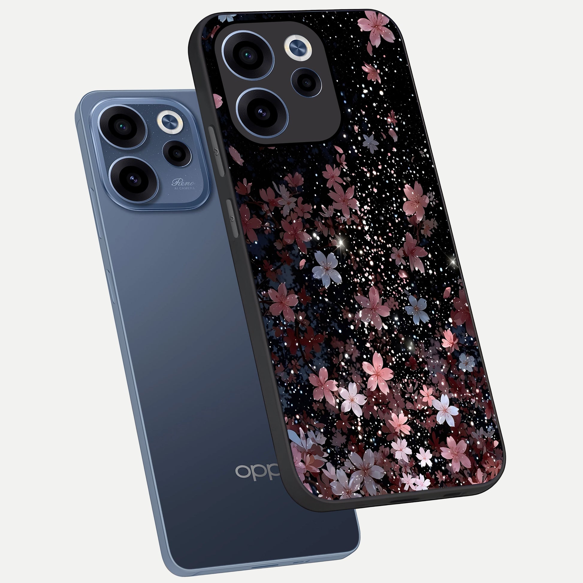 Starlit Flower Dreams phone case For Oppo Reno 15c showing premium glass back cover with detailed artwork
