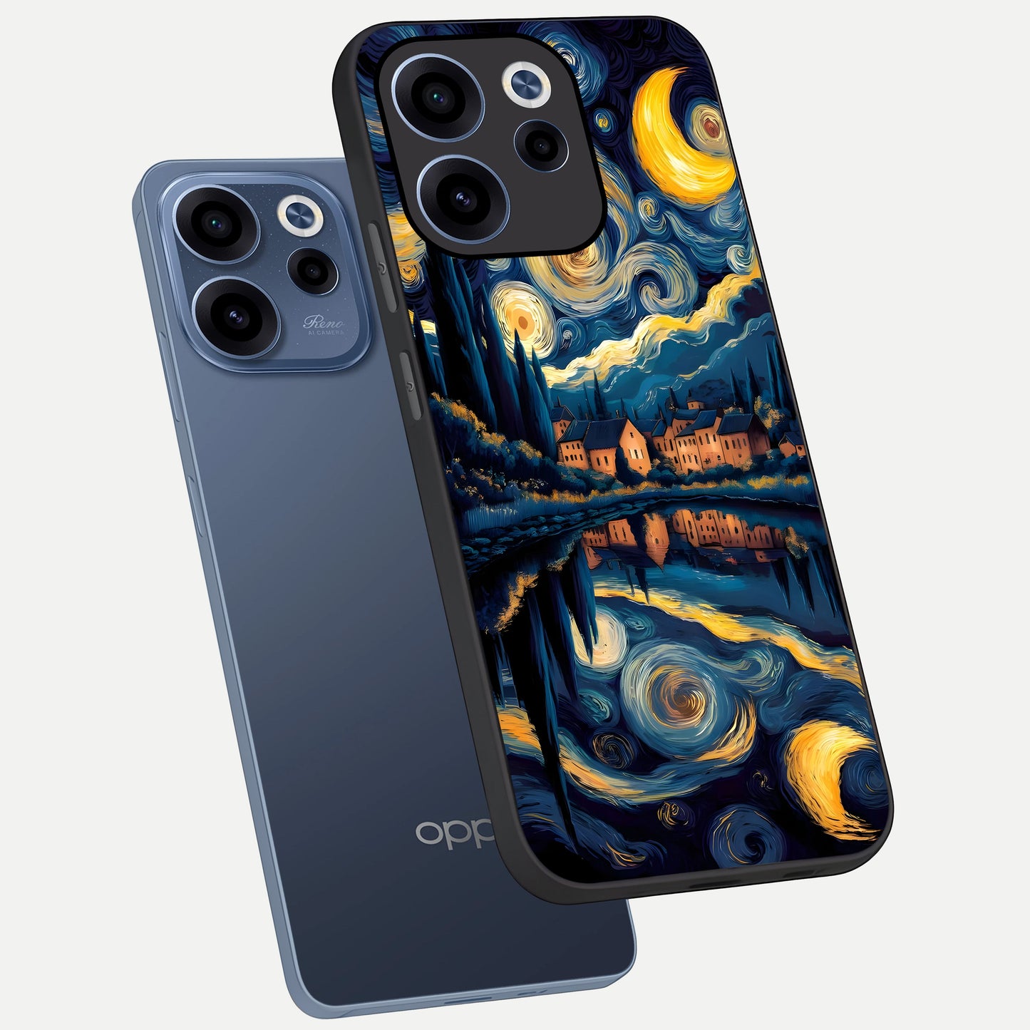  Starry Sky Serenity phone case For Oppo Reno 15c showing premium glass back cover with detailed artwork