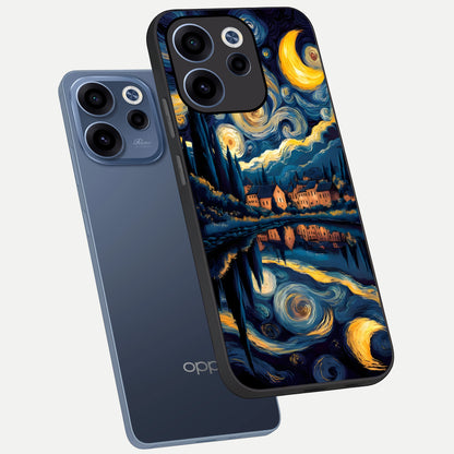  Starry Sky Serenity phone case For Oppo Reno 15c showing premium glass back cover with detailed artwork