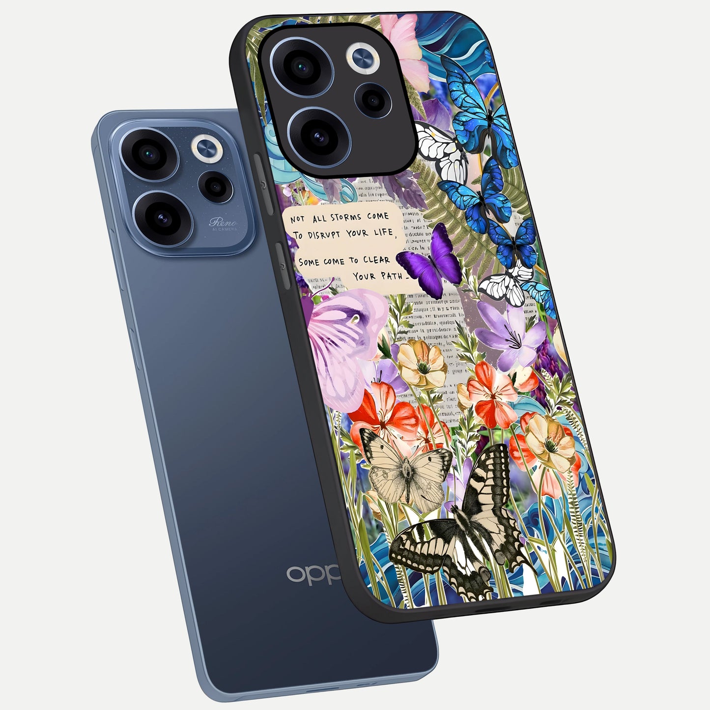  Storm Path Bloom phone case For Oppo Reno 15c showing premium glass back cover with detailed artwork